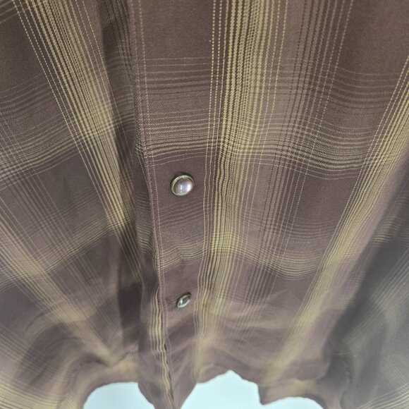 Dixxon The Wyatt Brown Plaid Bamboo Blend Button Down Long Shirt XL - Picture 13 of 13